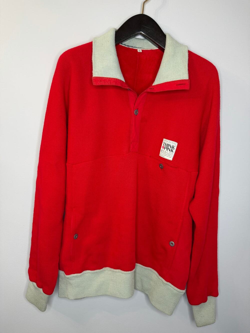 Think Pink Vintage Pullover Fleece Jacket Men's 52 US L/XL
